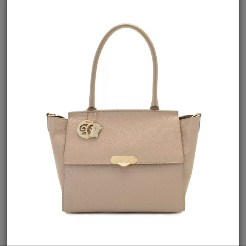 Versace Collection Leather Medusa Satchel